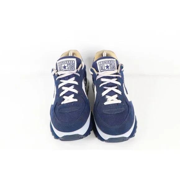 Vintage 90s Converse One Star Womens 9 Chunky Platform Shoes Sneakers Navy Blue